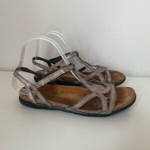 Naot Metallic Leather Strappy Gladiator Sandals Shoes Flats Size 39 (Us 8) Comfo